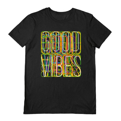 Black - Front - Bulo Unisex Adult Good Vibes Neon Light T-Shirt