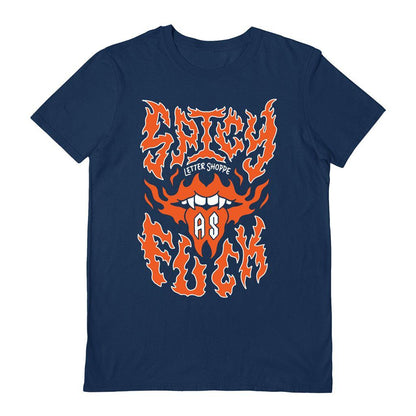 Navy - Front - Letter Shoppe Unisex Adult Spicy As Fuck T-Shirt