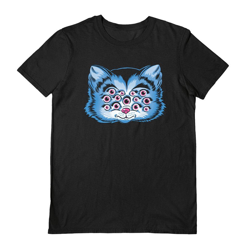 Black - Front - Craig Horky Unisex Adult 13 Eyed Cat T-Shirt