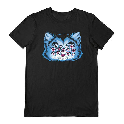 Black - Front - Craig Horky Unisex Adult 13 Eyed Cat T-Shirt