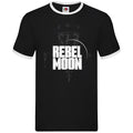 Black-White - Front - Rebel Moon Unisex Adult Ringer Logo T-Shirt