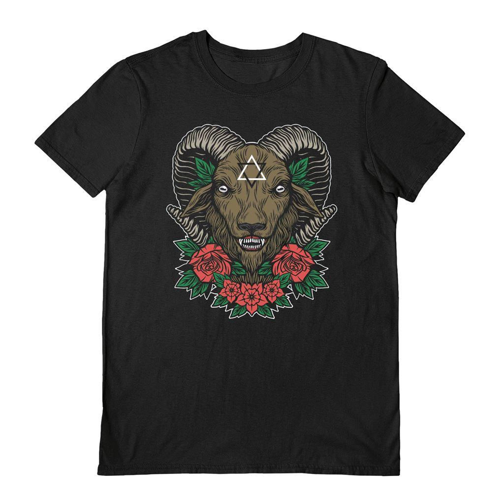 Black - Front - Deniart Unisex Adult Dark Goat T-Shirt