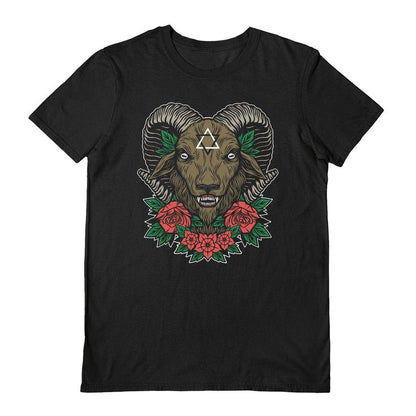 Black - Front - Deniart Unisex Adult Dark Goat T-Shirt