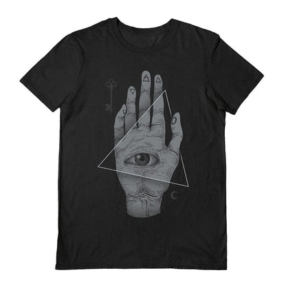 Black - Front - Deniart Unisex Adult Witch Hand T-Shirt