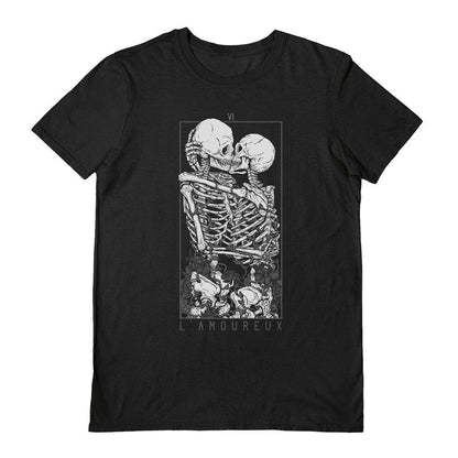 Black - Front - Deniart Unisex Adult The Lovers T-Shirt