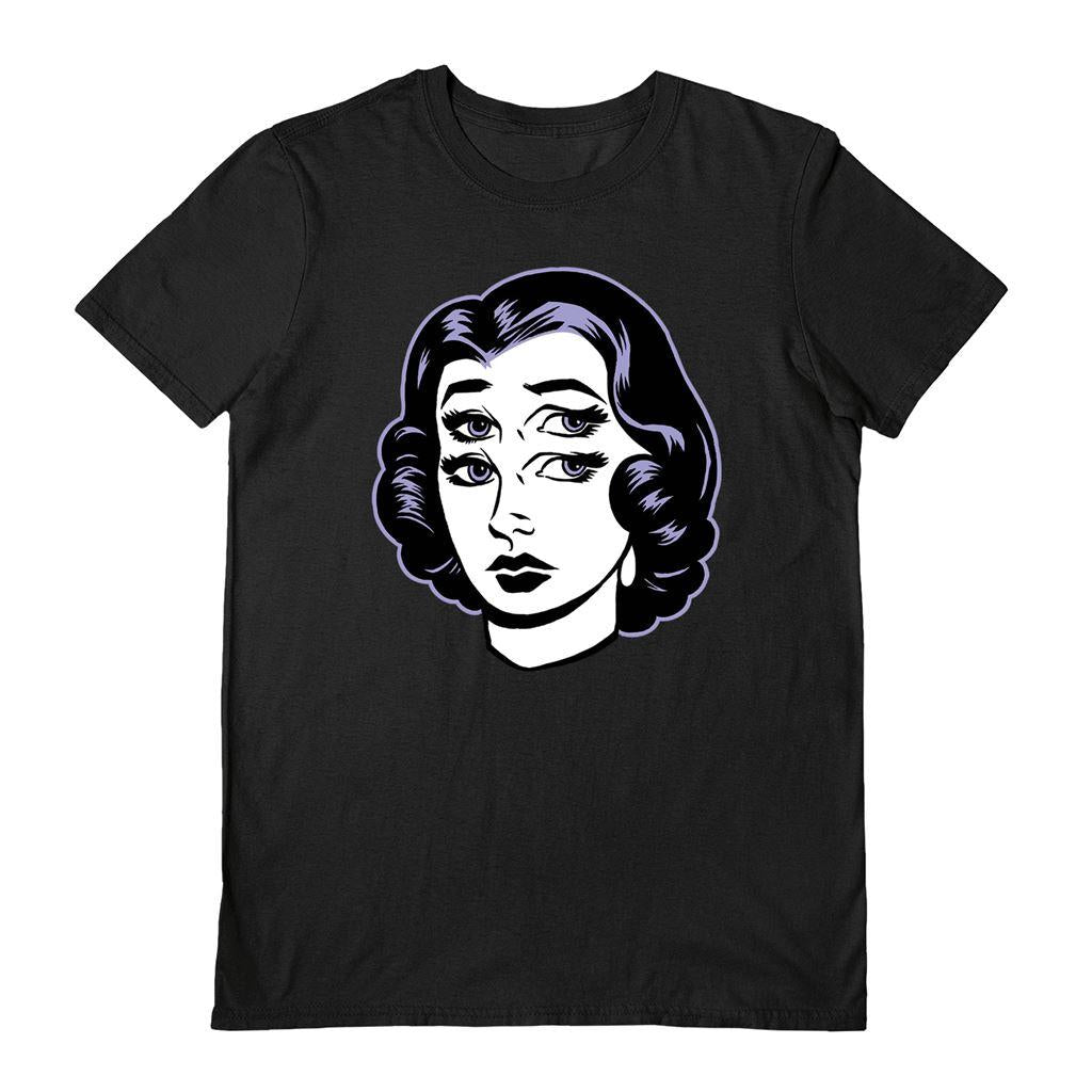 Black - Front - Craig Horky Unisex Adult 4 Eyed Girl T-Shirt