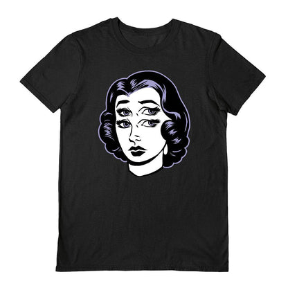 Black - Front - Craig Horky Unisex Adult 4 Eyed Girl T-Shirt