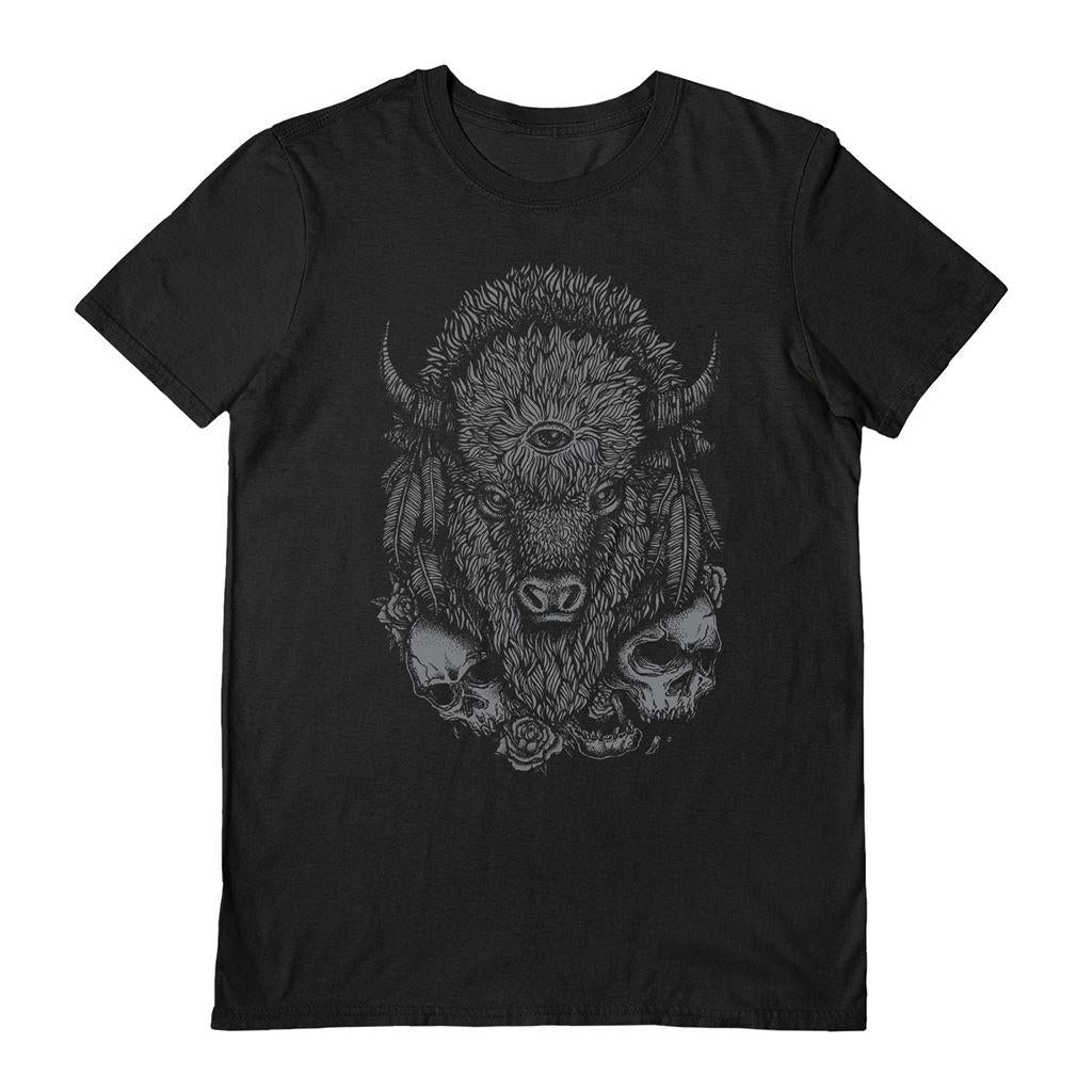 Black - Front - Deniart Unisex Adult Bison T-Shirt