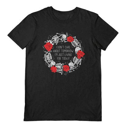 Black - Front - Darker Days Unisex Adult Living For Today T-Shirt