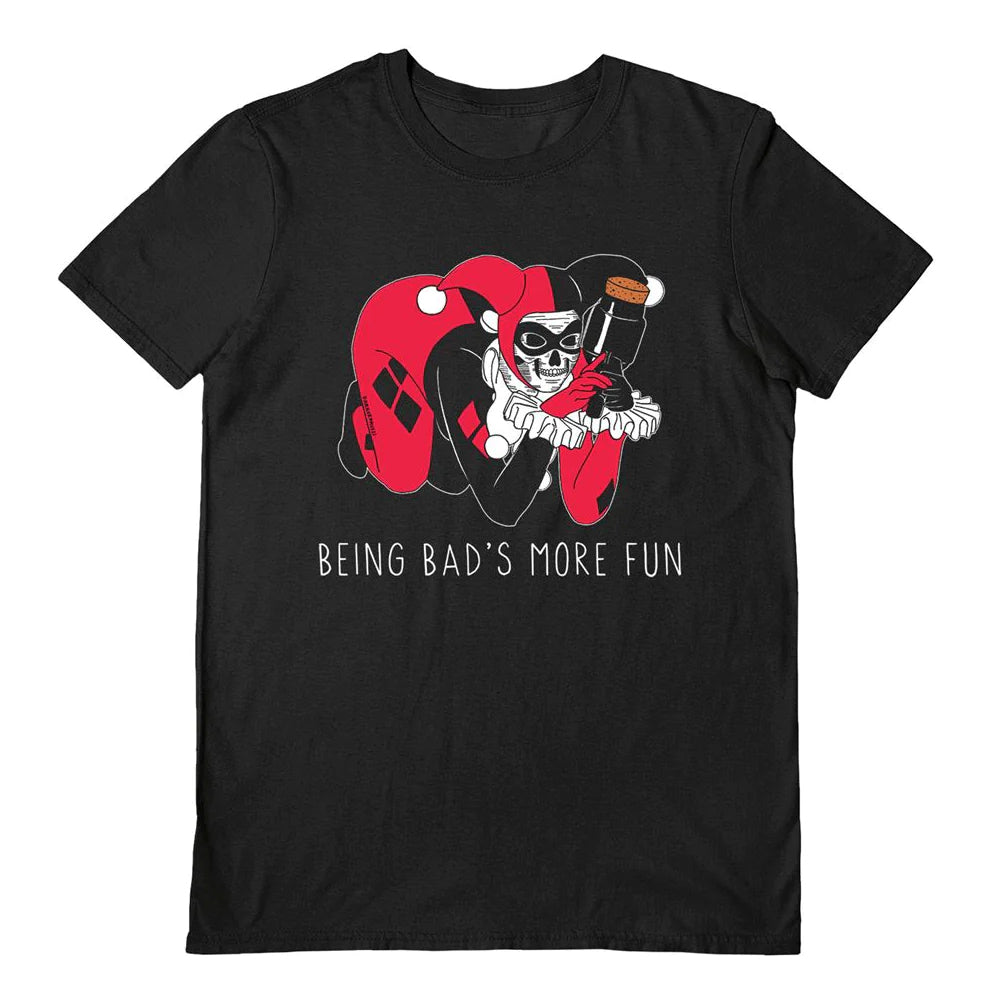 Black - Front - Darker Days Unisex Adult Being Bad Is More Fun T-Shirt