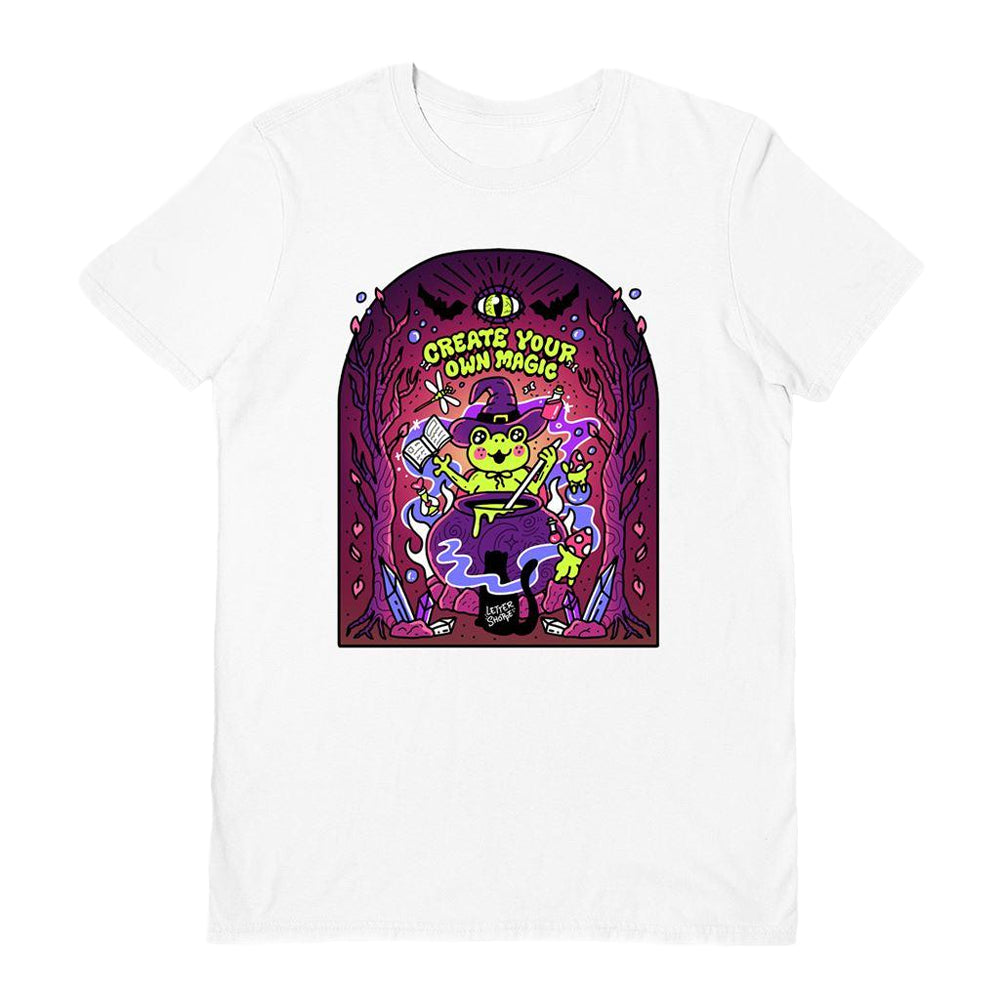 White - Front - Letter Shoppe Unisex Adult Create Your Own Magic T-Shirt