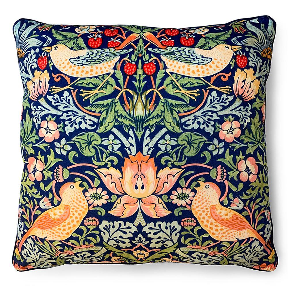 Multicoloured - Front - William Morris Strawberry Thief Filled Cushion