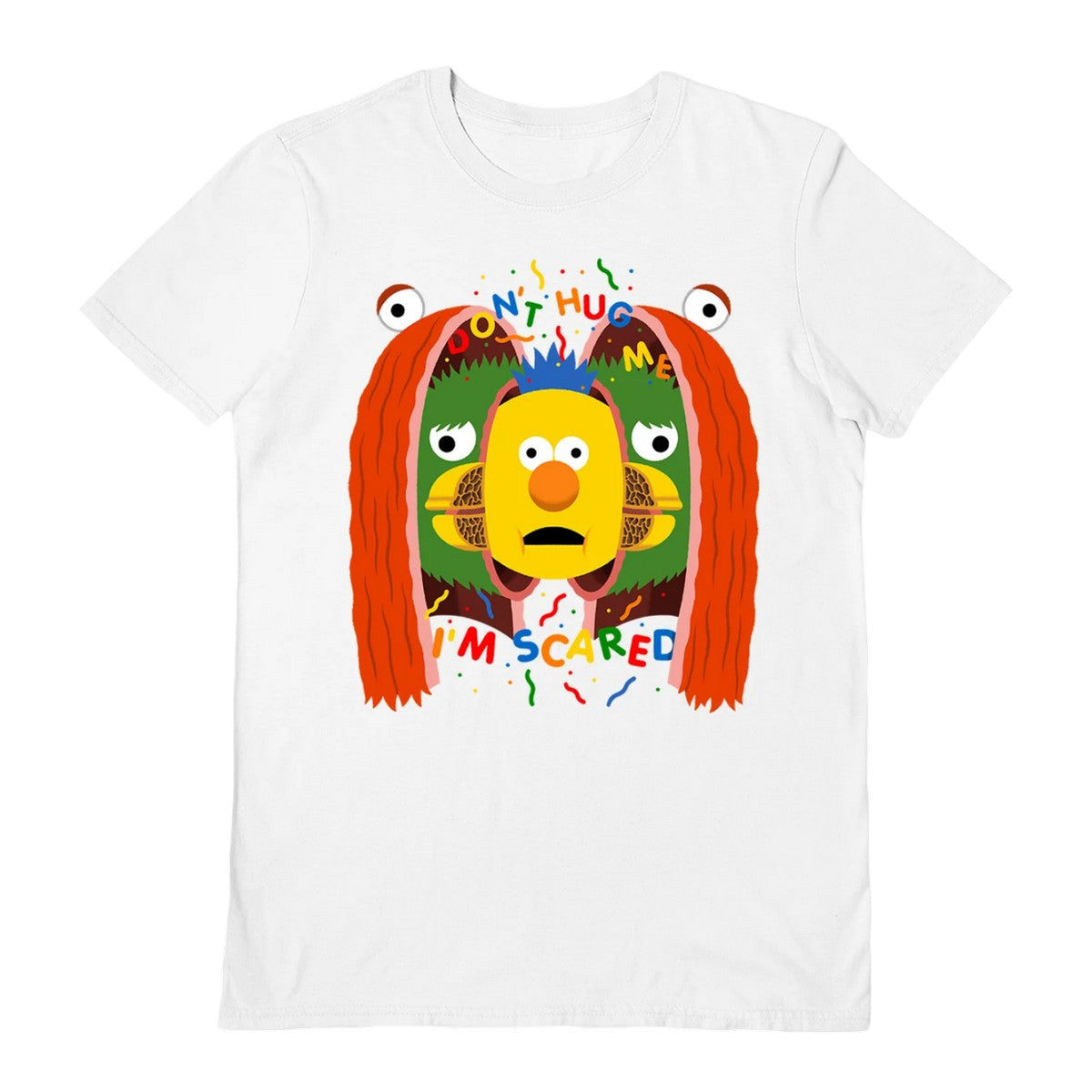 White - Front - Don´t Hug Me I´m Scared Unisex Adult Pinata T-Shirt