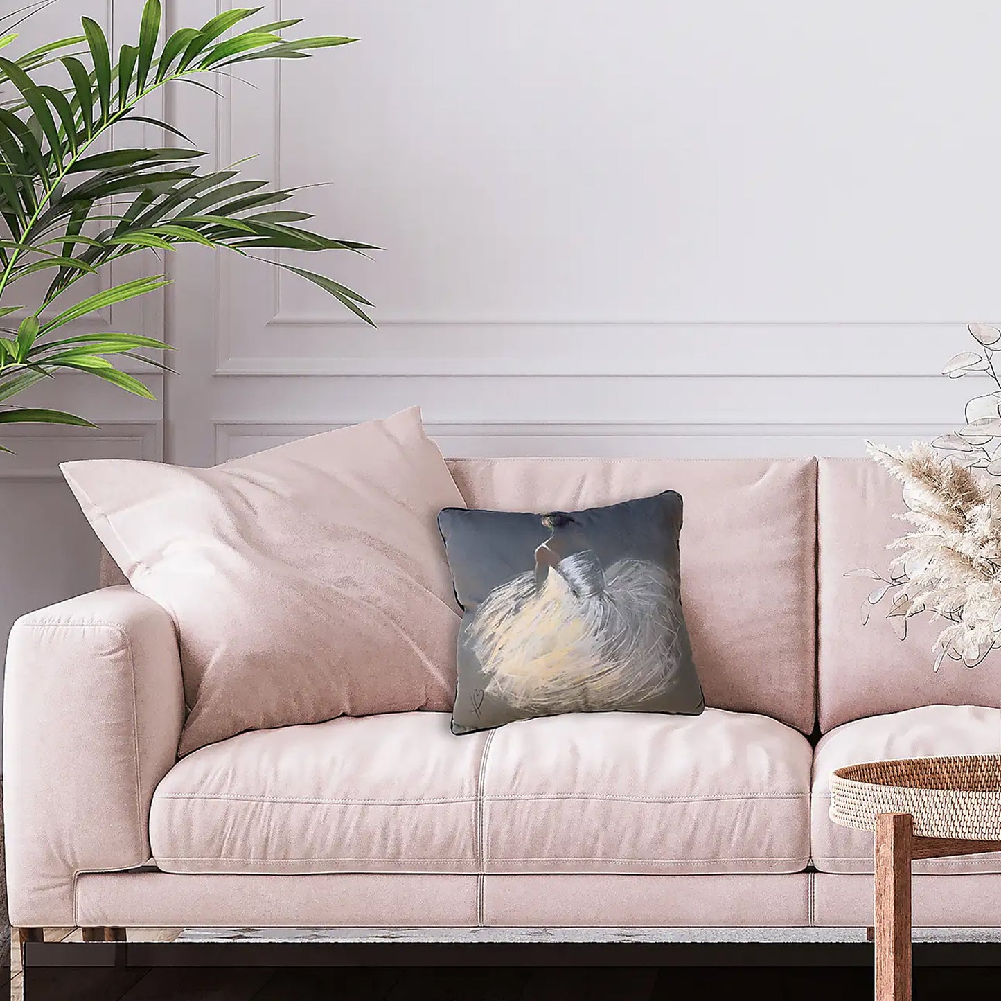 Grey-White - Back - Hazel Bowman Tutu Filled Cushion