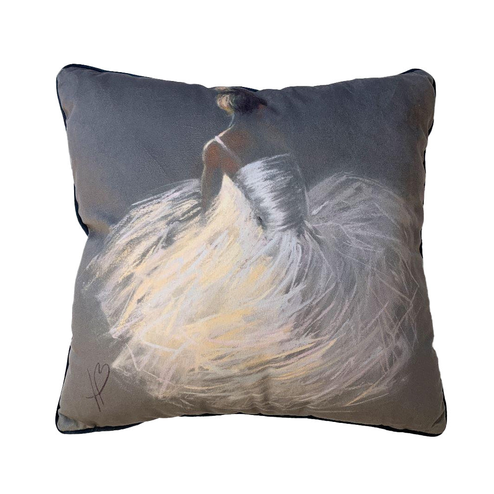 Grey-White - Front - Hazel Bowman Tutu Filled Cushion