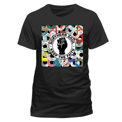 Black - Front - Northern Soul Unisex Adult Keep The Faith T-Shirt