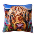 Multicoloured - Front - Louise Brown Highland Cow Filled Cushion