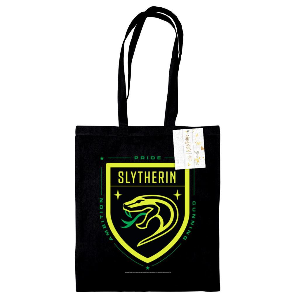 Black-Yellow-Green - Front - Harry Potter Fan Flyer Slytherin Tote Bag