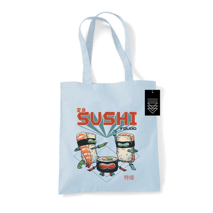 Pastel Blue - Front - Vincent Trinidad Sushi Squad Tote Bag