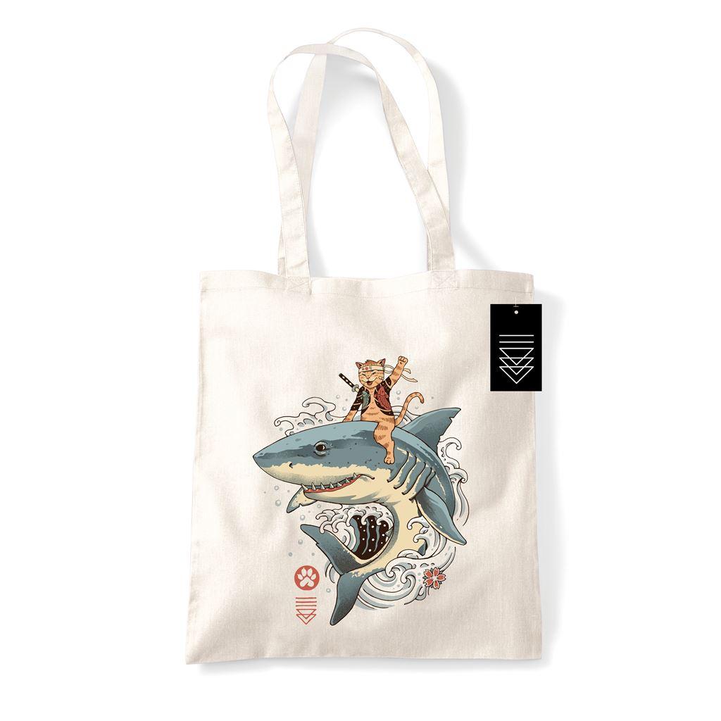 Natural - Front - Vincent Trinidad Catana Shark Tote Bag