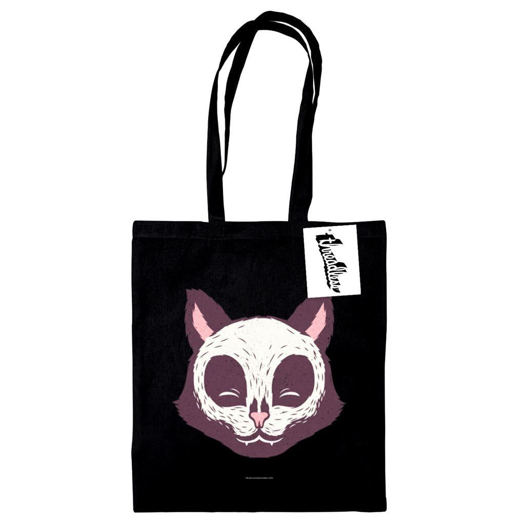 Black - Front - Tobe Fonseca Cat Skull Face Tote Bag