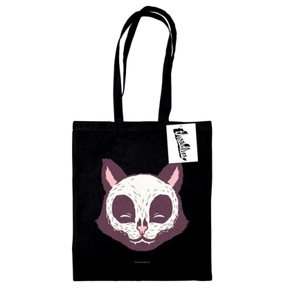 Black - Front - Tobe Fonseca Cat Skull Face Tote Bag