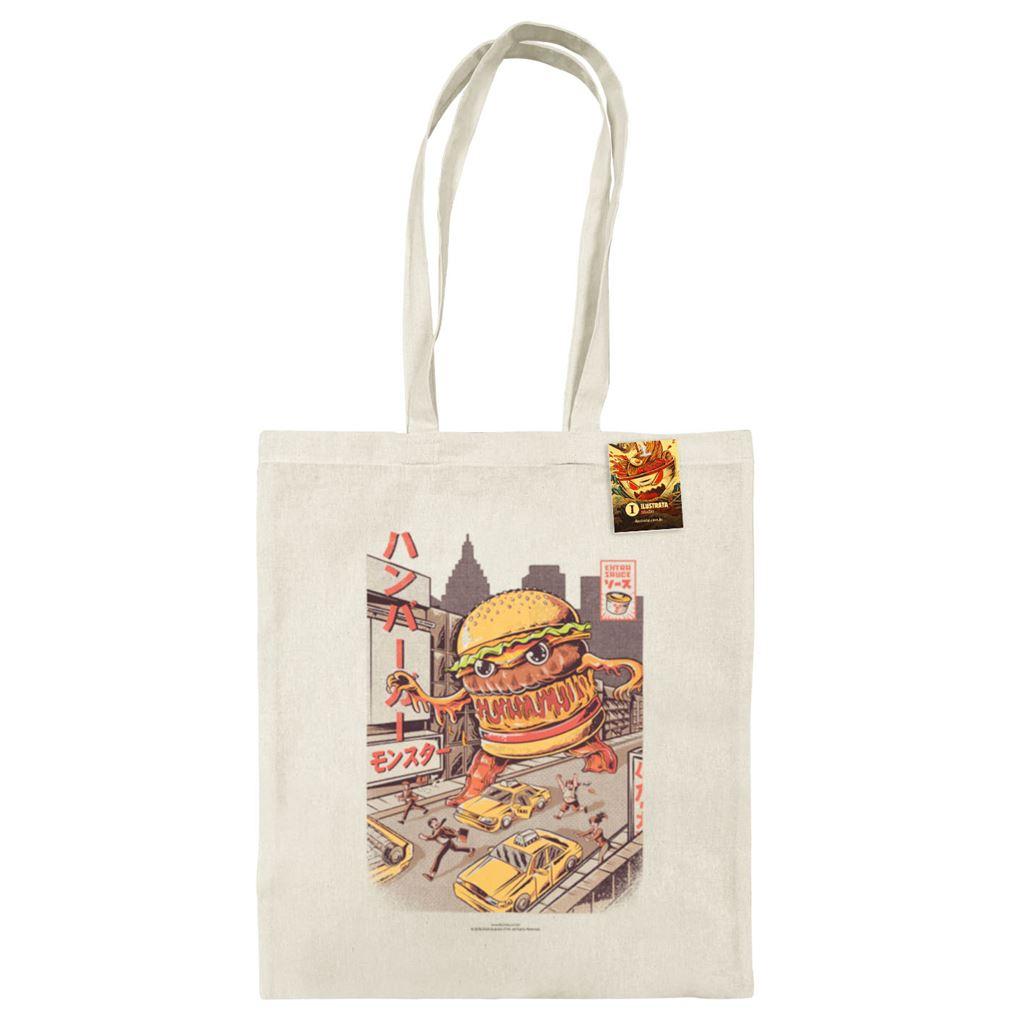Natural - Front - Ilustrata Burgerzilla Tote Bag