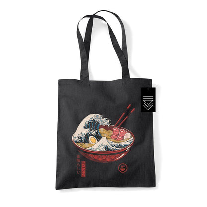 Black - Front - Vincent Trinidad The Great Ramen Wave Tote Bag
