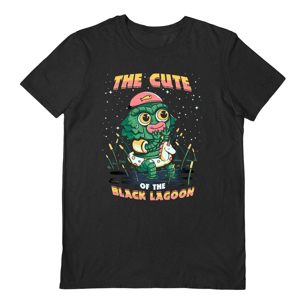 Black - Front - Ilustrata Unisex Adult Cute Of The Black Lagoon T-Shirt