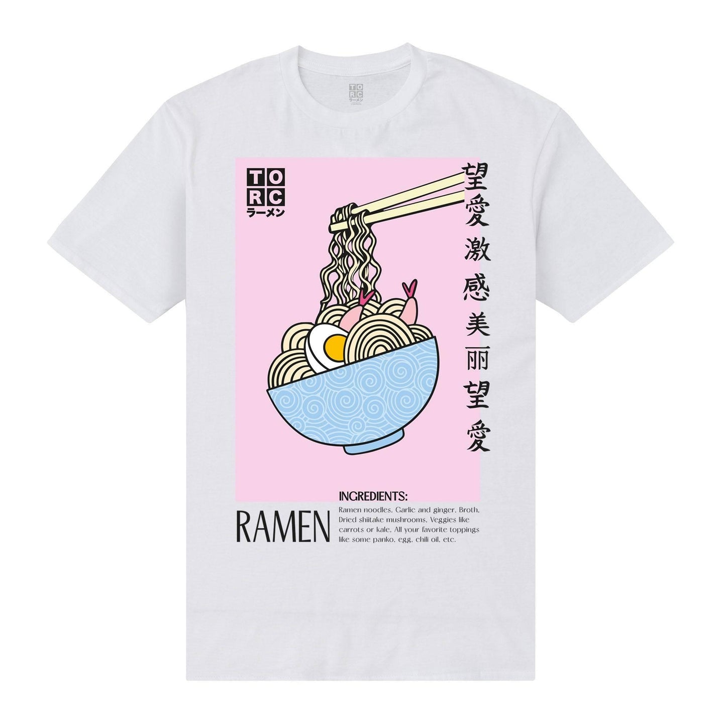White - Front - TORC Unisex Adult Ramen Ingredients T-Shirt