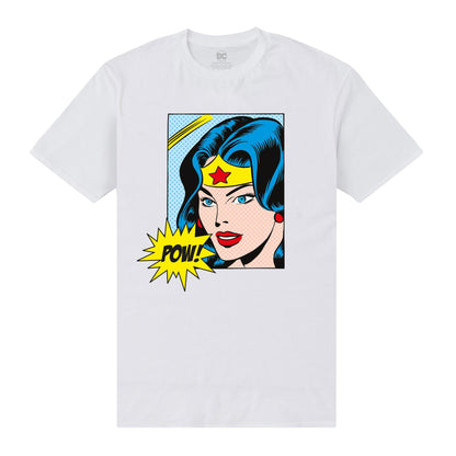 White - Front - Wonder Woman Unisex Adult Pow T-Shirt