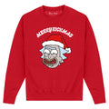 Red - Front - Rick And Morty Unisex Adult Merry Rickmas Sweatshirt
