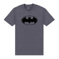 Charcoal - Front - Batman Unisex Adult Monochrome Logo T-Shirt