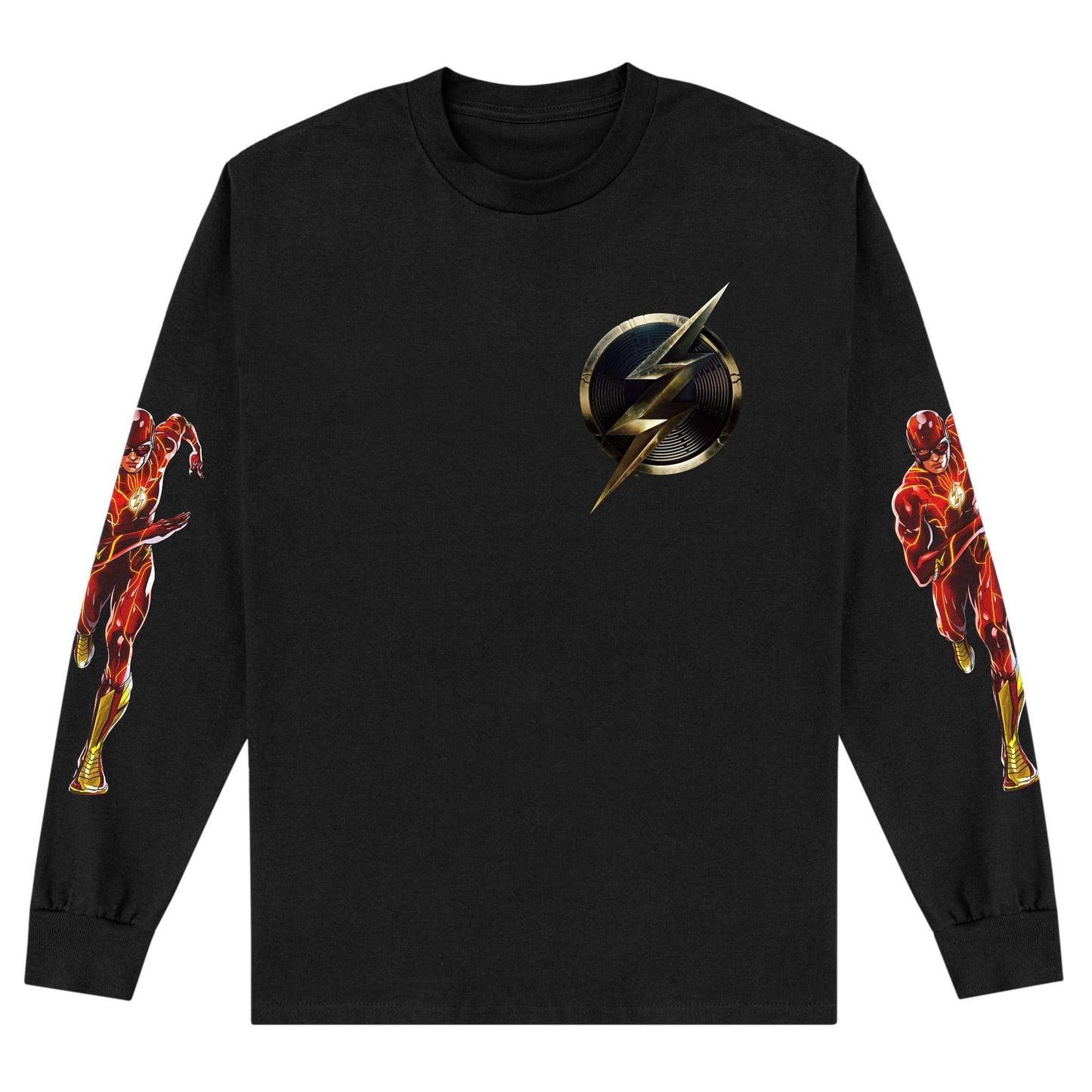 Black - Front - The Flash Unisex Adult Logo Sweatshirt