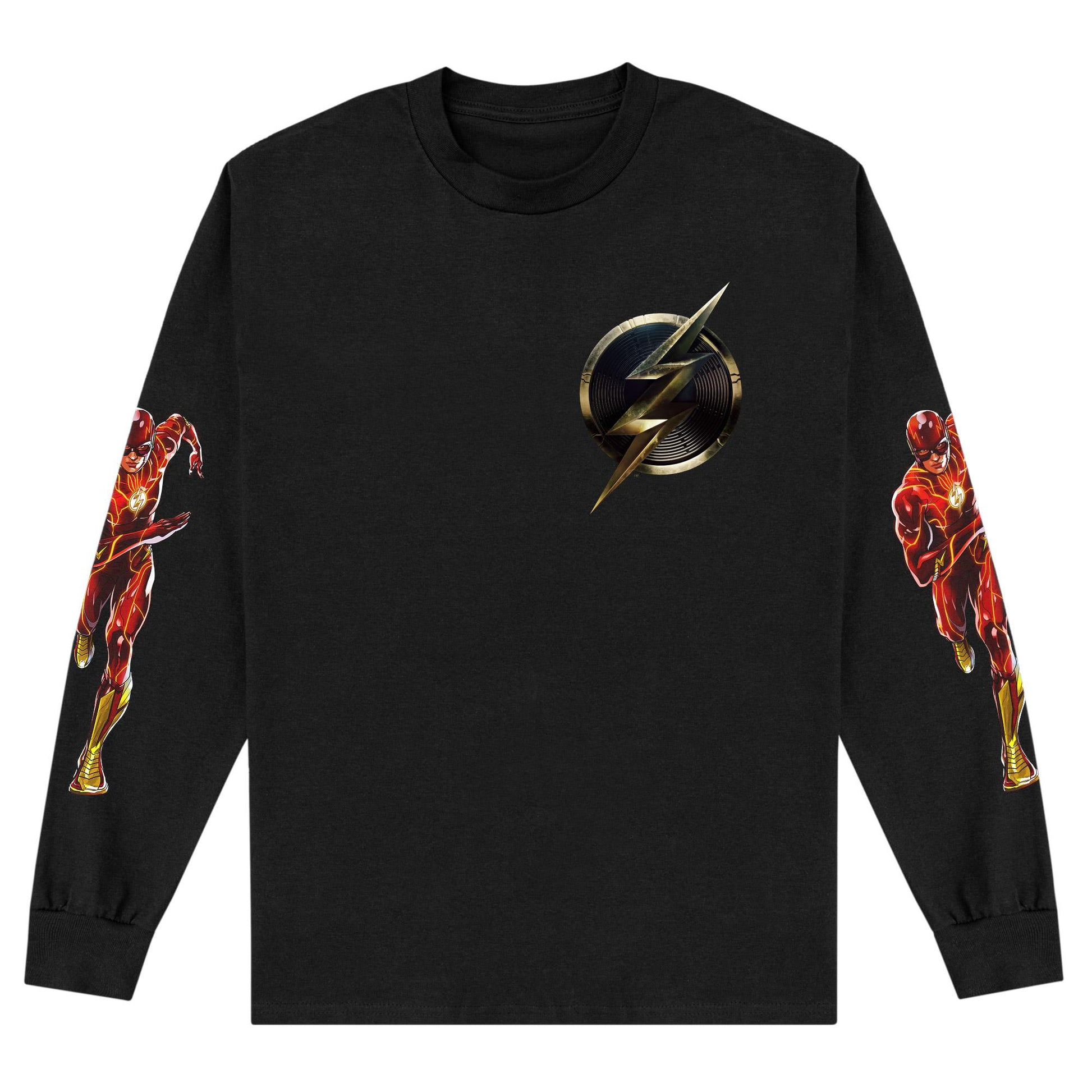 Black - Front - The Flash Unisex Adult Logo Sweatshirt