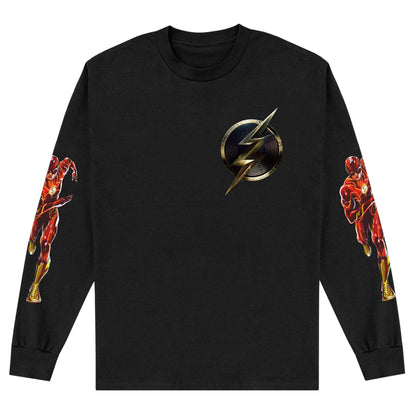 Black - Front - The Flash Unisex Adult Logo Sweatshirt