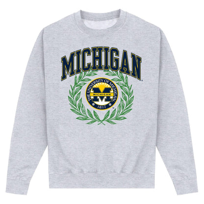 Heather Grey - Front - Park Fields Unisex Adult University of Michigan Sweatshirt