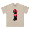Sand - Front - Coca-Cola Unisex Adult Bottle Bow T-Shirt