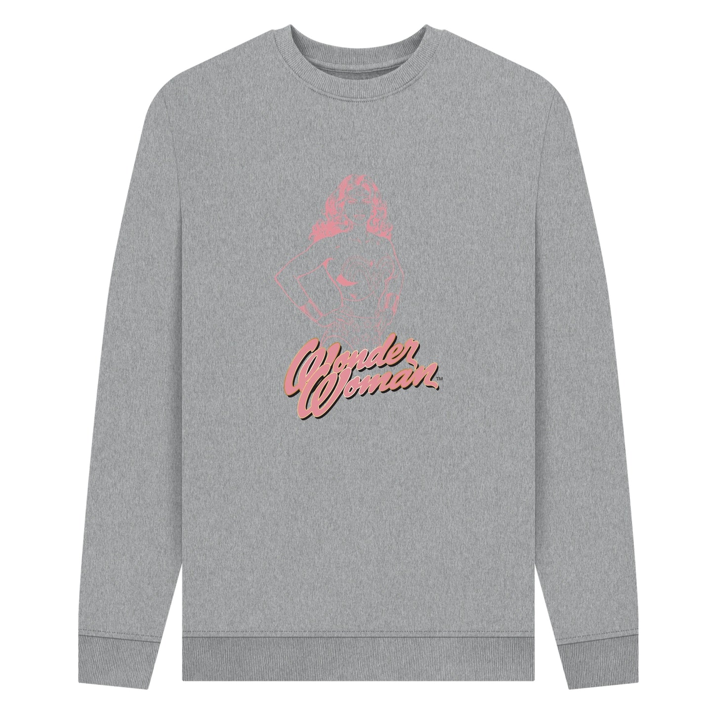 Heather Grey - Front - Wonder Woman Unisex Adult Outline Sweatshirt