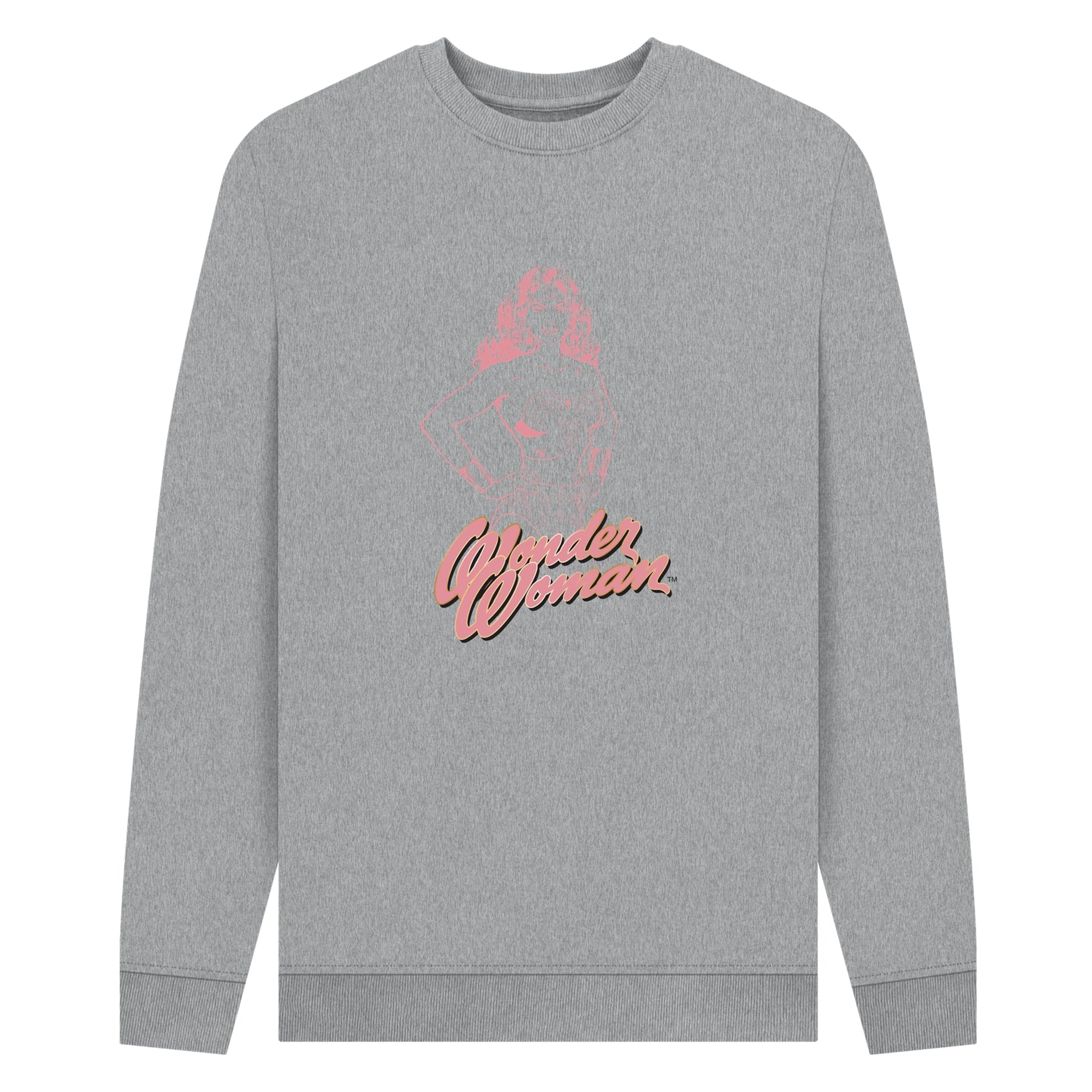 Heather Grey - Front - Wonder Woman Unisex Adult Outline Sweatshirt