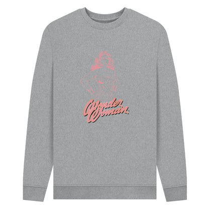 Heather Grey - Front - Wonder Woman Unisex Adult Outline Sweatshirt