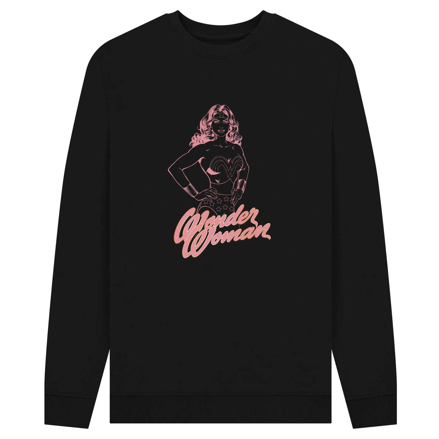Black - Front - Wonder Woman Unisex Adult Outline Sweatshirt