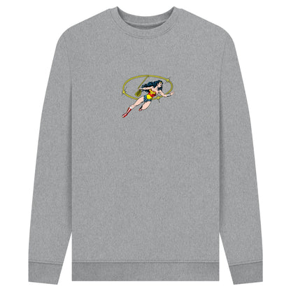 Heather Grey - Front - Wonder Woman Womens-Ladies Lasso Of Truth Sweatshirt