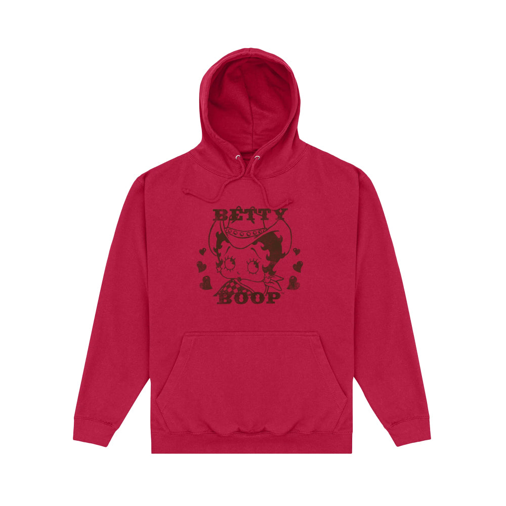 Red Hot Chilli - Front - Betty Boop Unisex Adult Cowgirl Hoodie