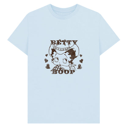 Light Blue - Front - Betty Boop Unisex Adult Cowgirl T-Shirt