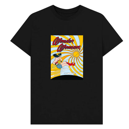 Black - Front - Wonder Woman Unisex Adult Flying T-Shirt