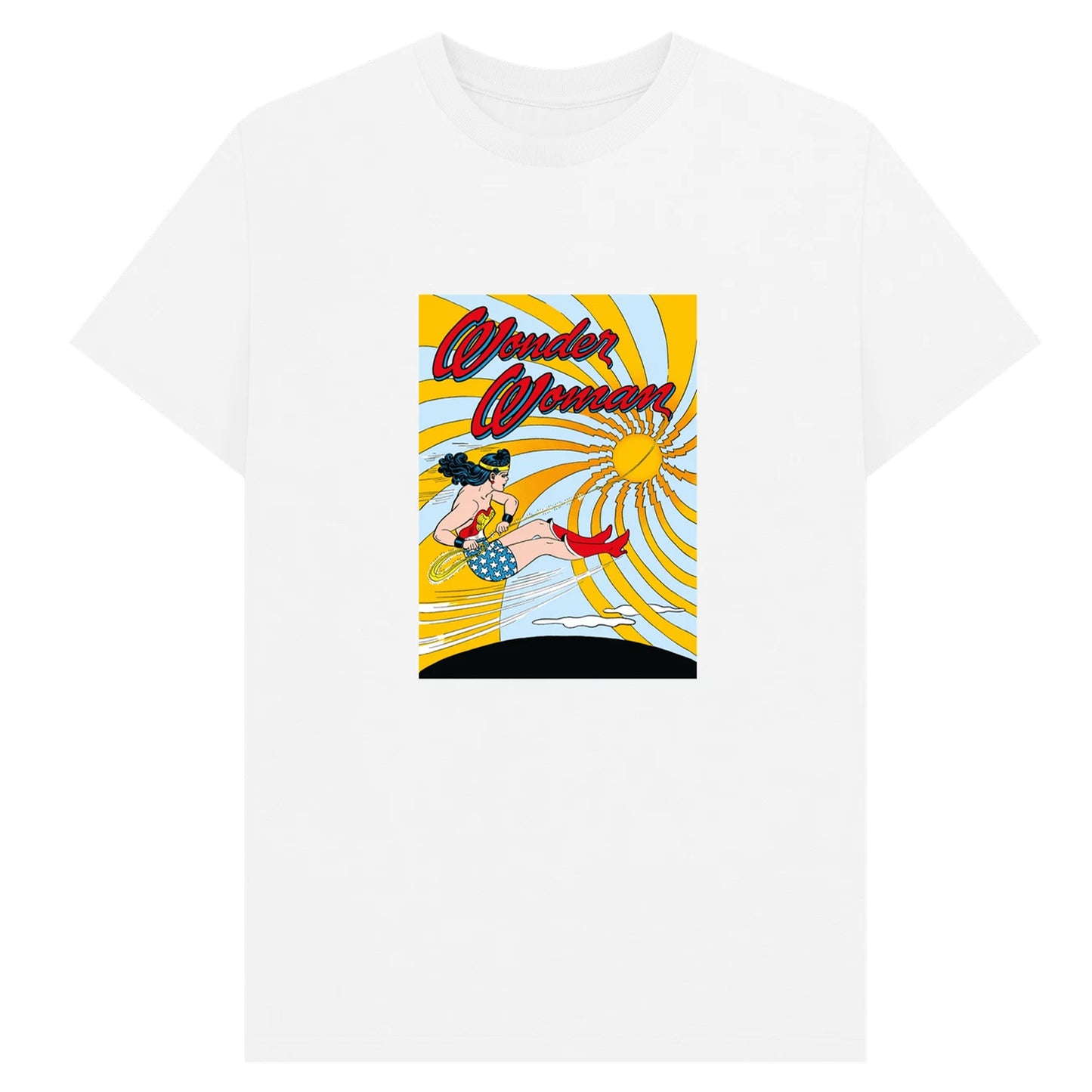 White - Front - Wonder Woman Unisex Adult Flying T-Shirt