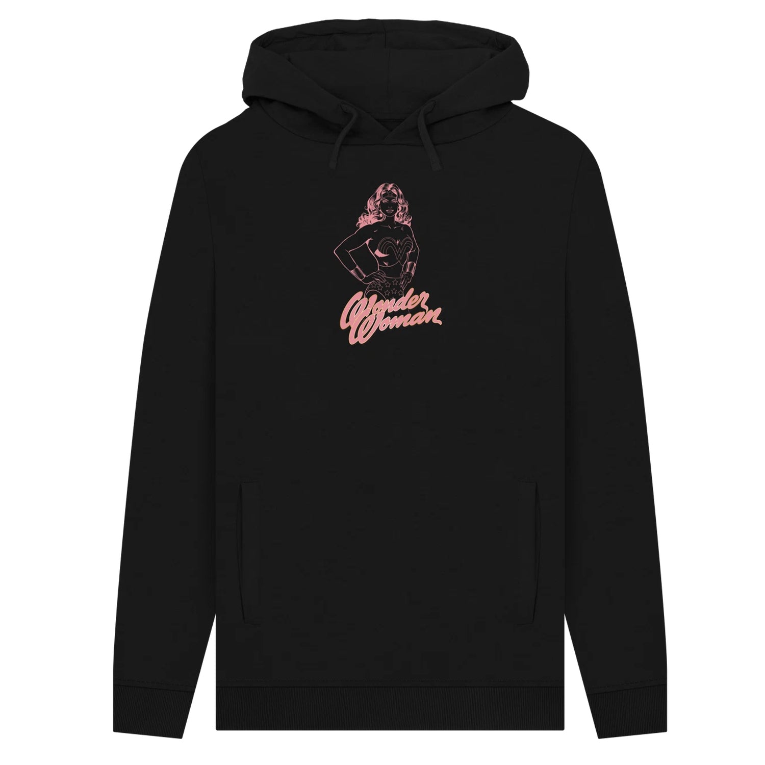 Black - Front - Wonder Woman Unisex Adult Outline Hoodie
