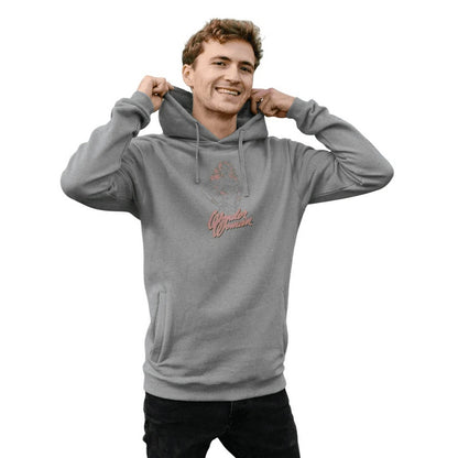 Heather Grey - Back - Wonder Woman Unisex Adult Outline Hoodie