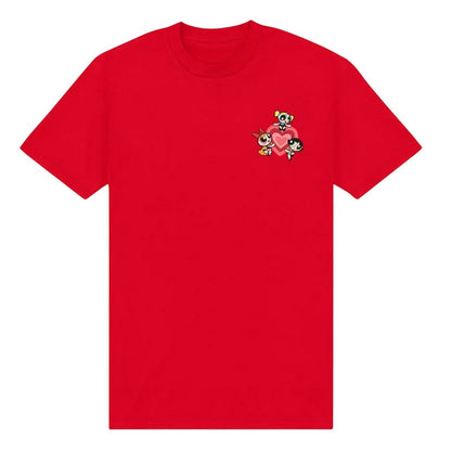 Red - Front - The Powerpuff Girls Unisex Adult Chest T-Shirt